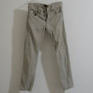 J.Crew White Corduroy Pants Mens 29x30 770 Straight Fit